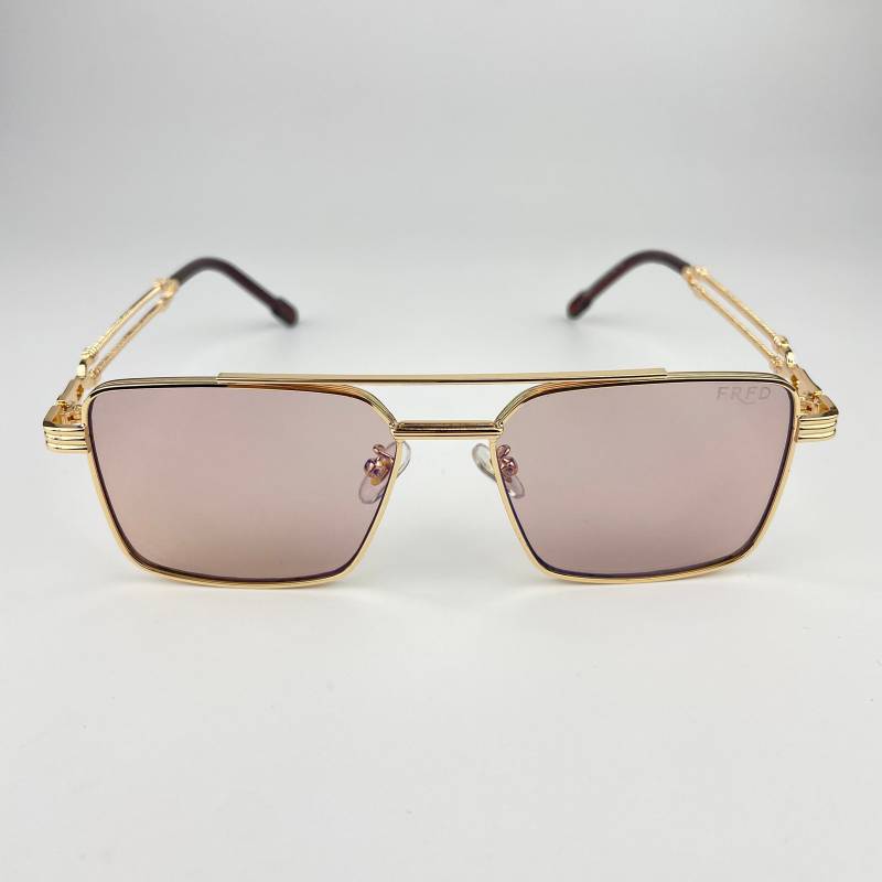 Lunette de soleil double pont doré verre marron F8050 – Image 4