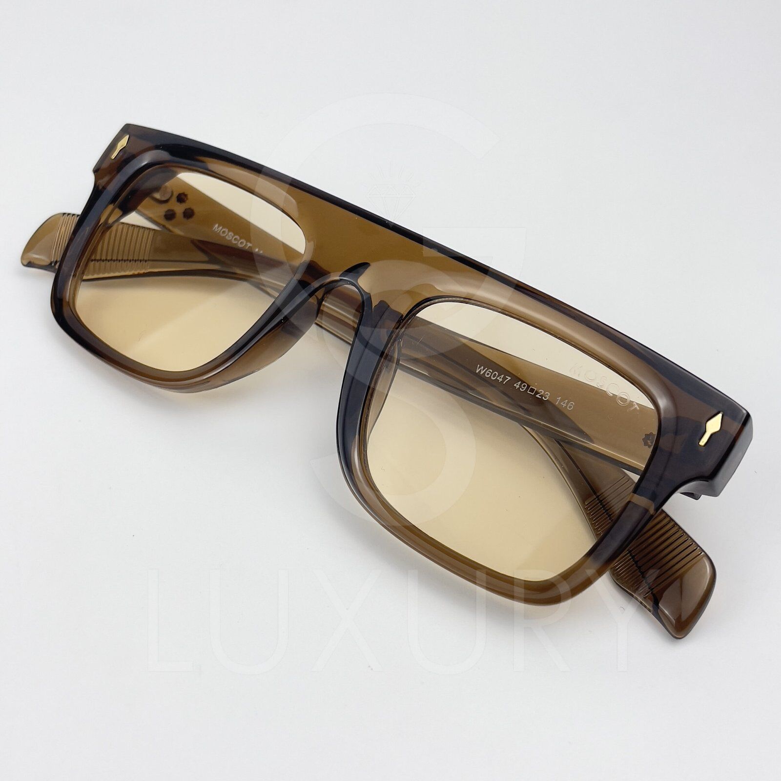Lunette de soleil Moscott Carré marron transparent W6047 – Image 3