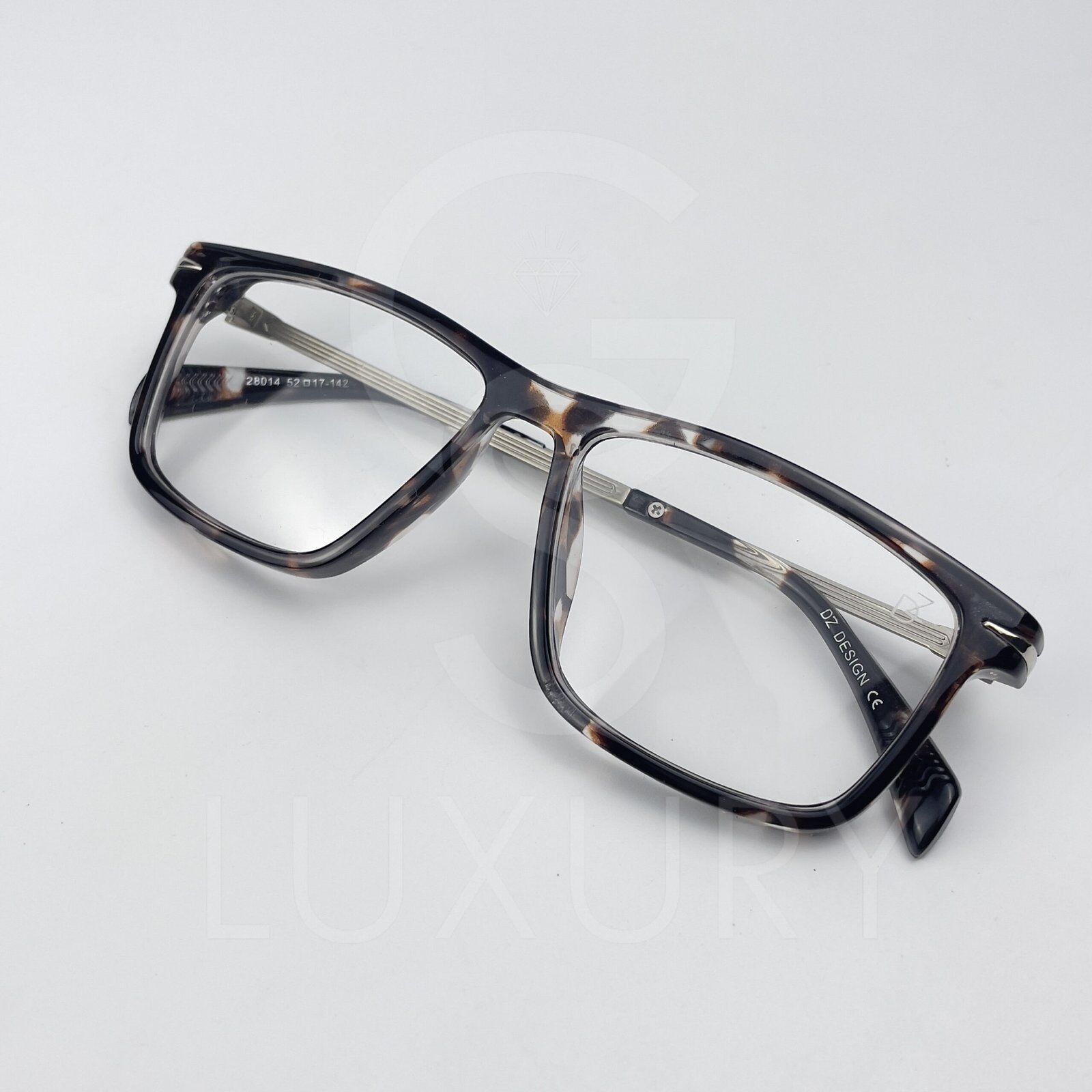 Lunette optique DZ carré moucheté bras gris metal 28014 – Image 3