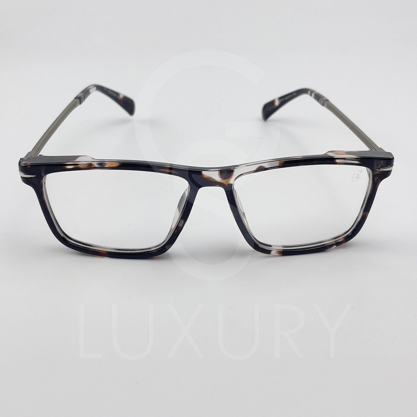 Lunette optique DZ carré moucheté bras gris metal 28014 – Image 4