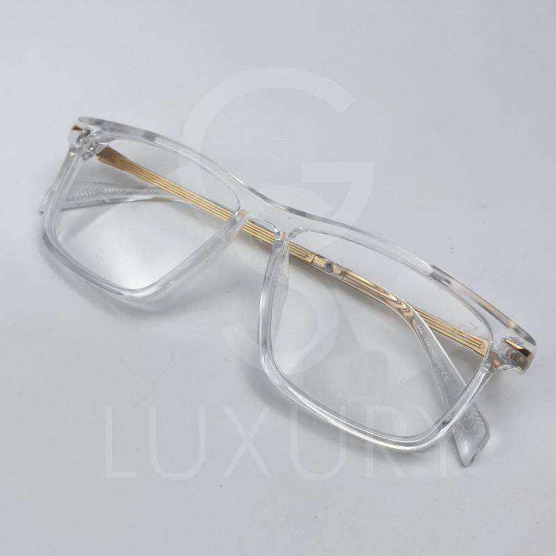 Lunette optique DZ carré transparent bras doré metal 28014 – Image 3