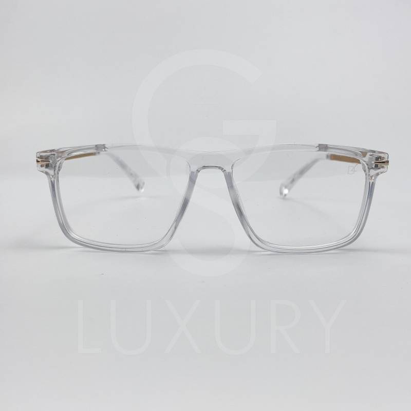 Lunette optique DZ carré transparent bras doré metal 28014 – Image 2