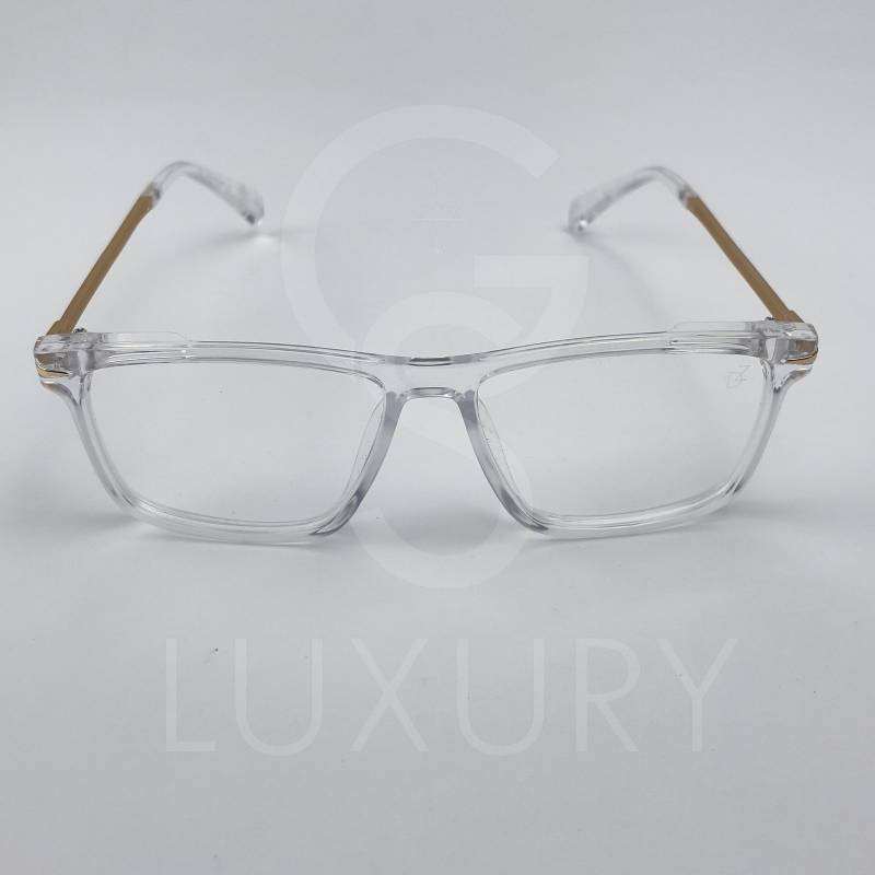 Lunette optique DZ carré transparent bras doré metal 28014 – Image 4