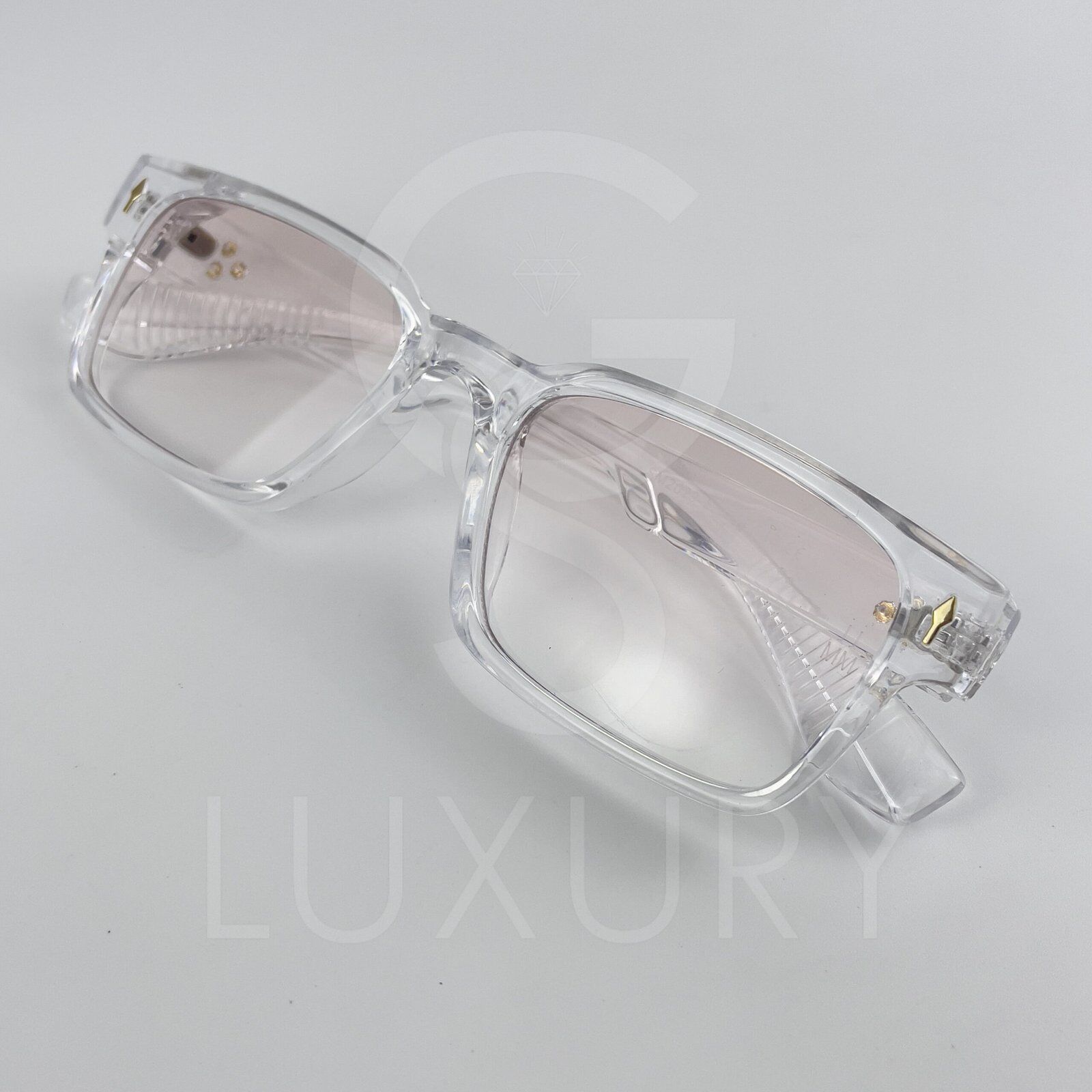 Lunette de soleil Jmm Carré Transparent Verre Rose claire dégradée SM2029
