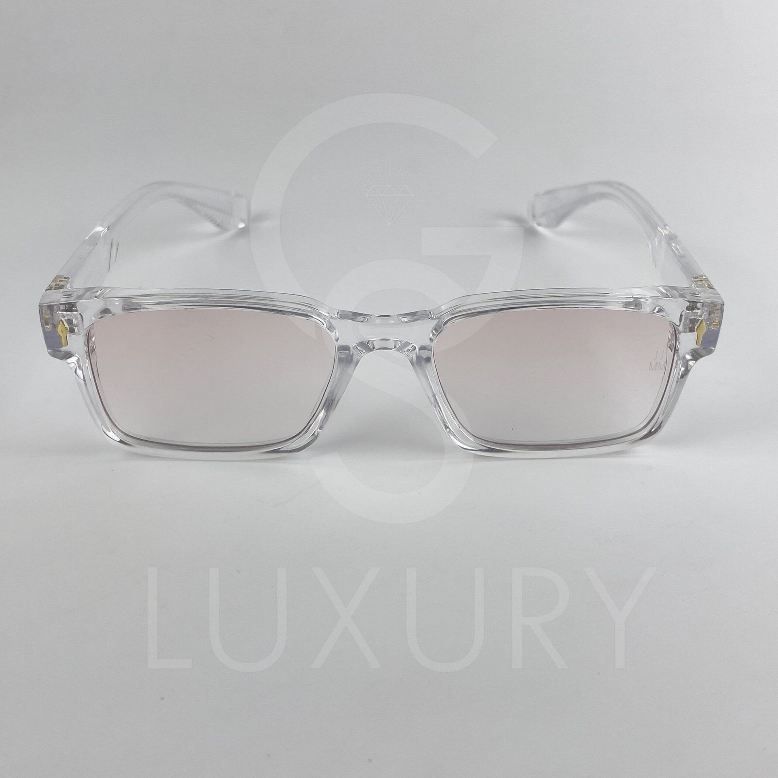 Lunette de soleil Jmm Carré Transparent Verre Rose claire dégradée SM2029 – Image 3