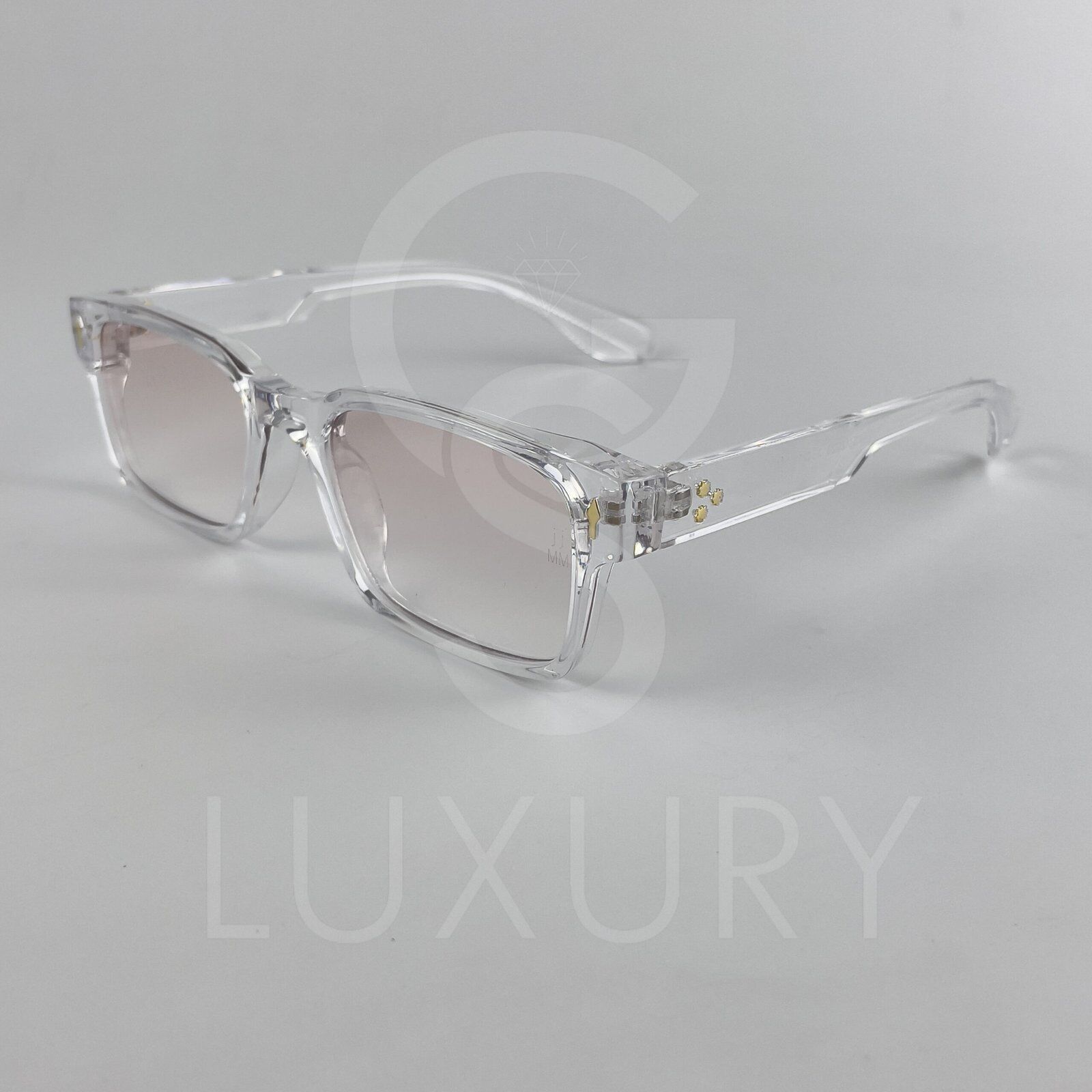 Lunette de soleil Jmm Carré Transparent Verre Rose claire dégradée SM2029 – Image 4