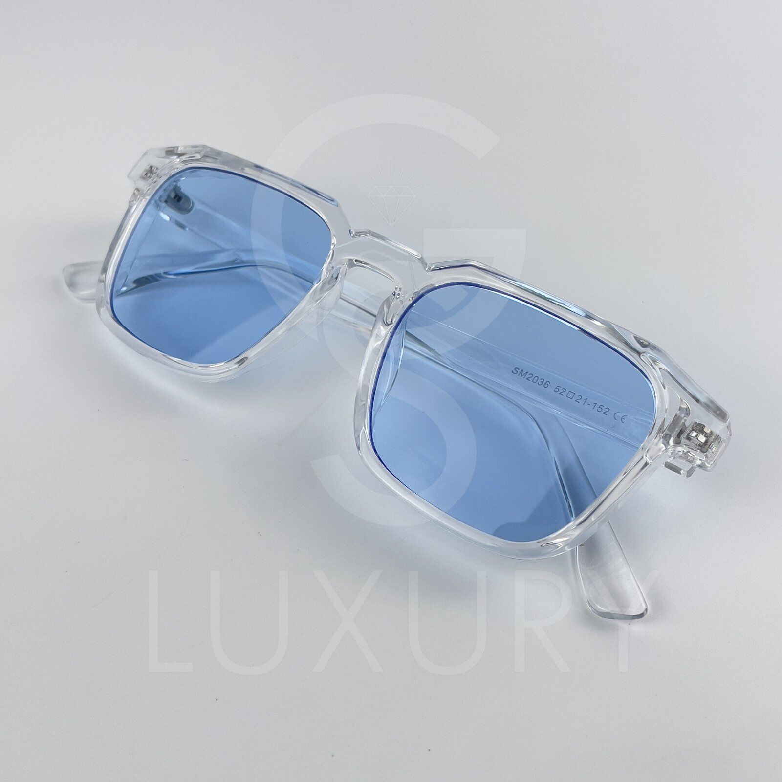 Lunette de soleil Jmm Carré Transparent Verre Bleu claire SM2036