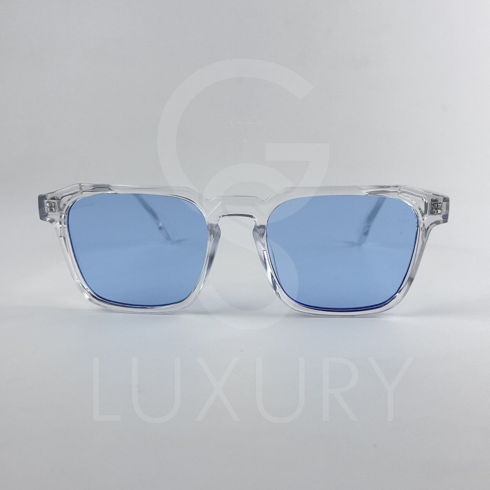 Lunette de soleil Jmm Carré Transparent Verre Bleu claire SM2036 – Image 2