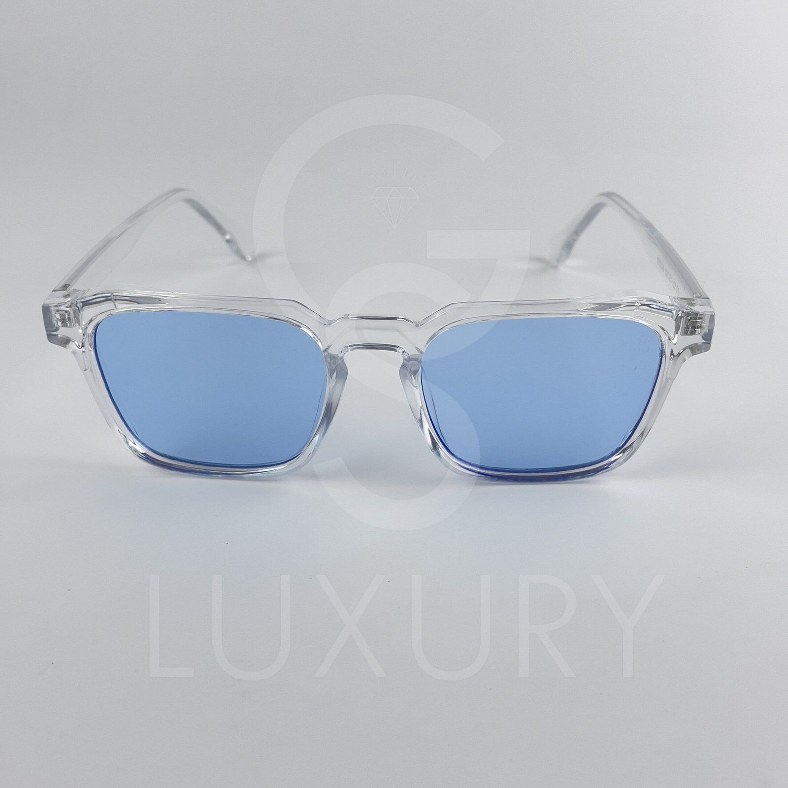 Lunette de soleil Jmm Carré Transparent Verre Bleu claire SM2036 – Image 3