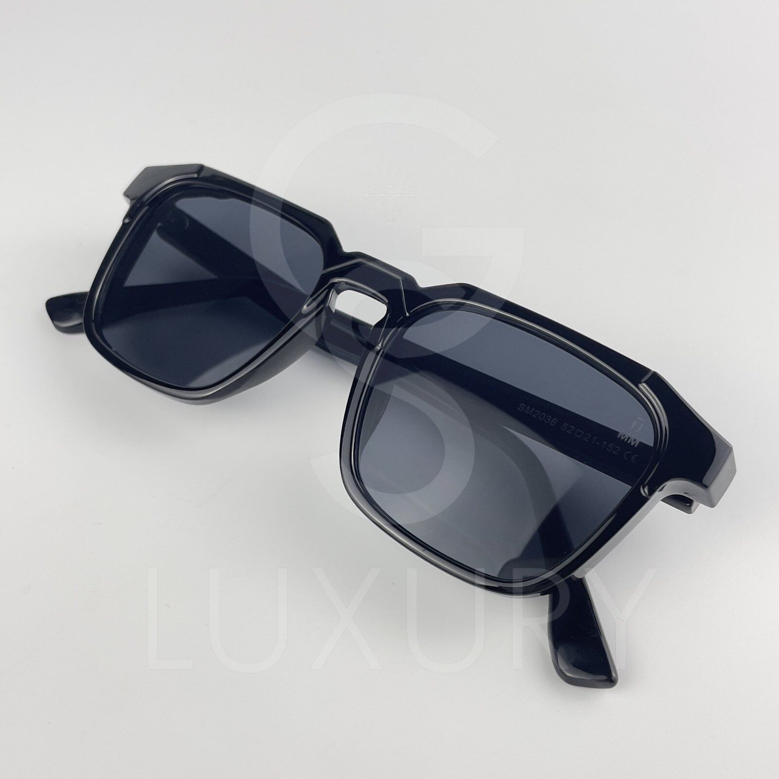Lunette de soleil Jmm Carré Noir Verre Noir SM2036