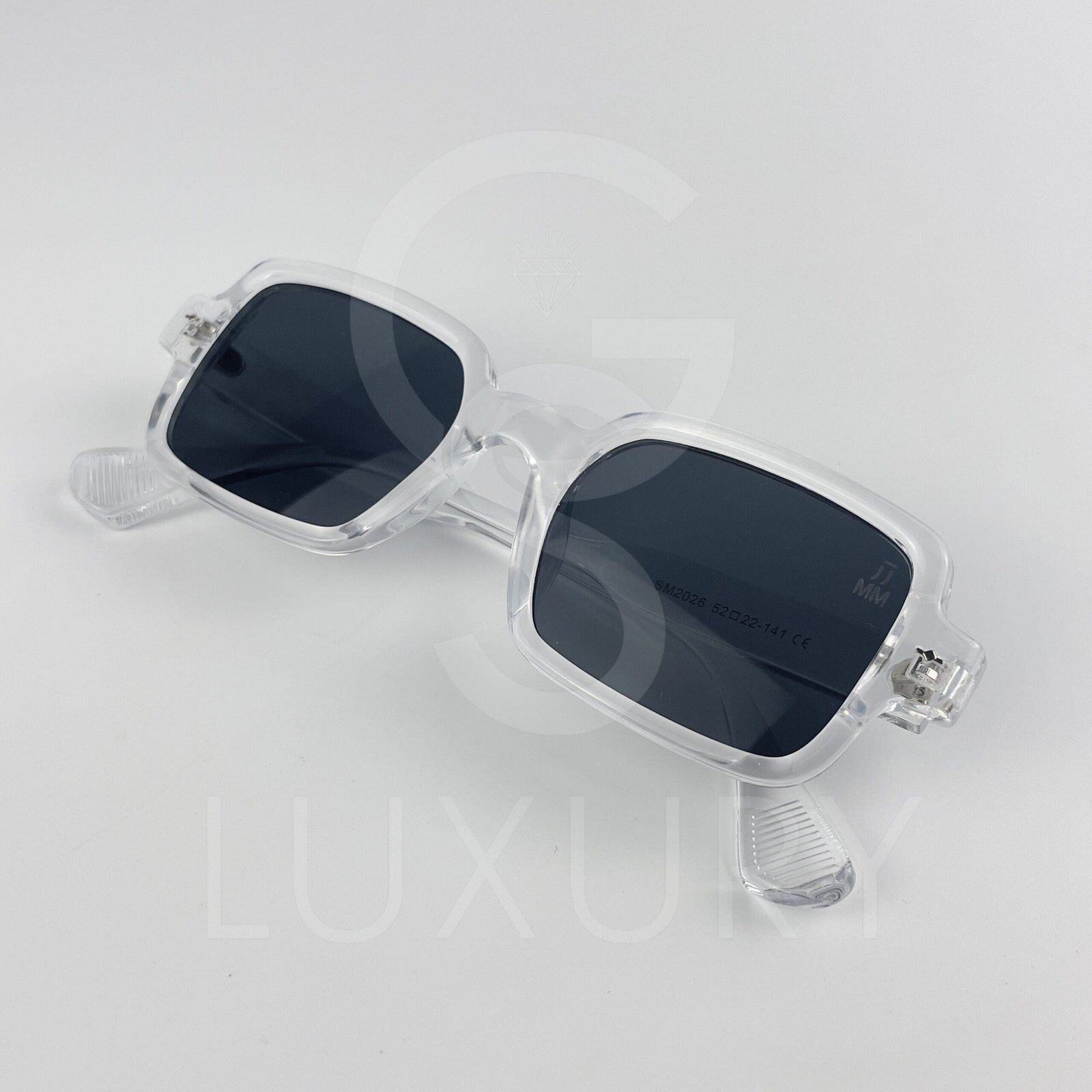 Lunette de soleil Jmm Carré Transparent Verre Noir SM2026