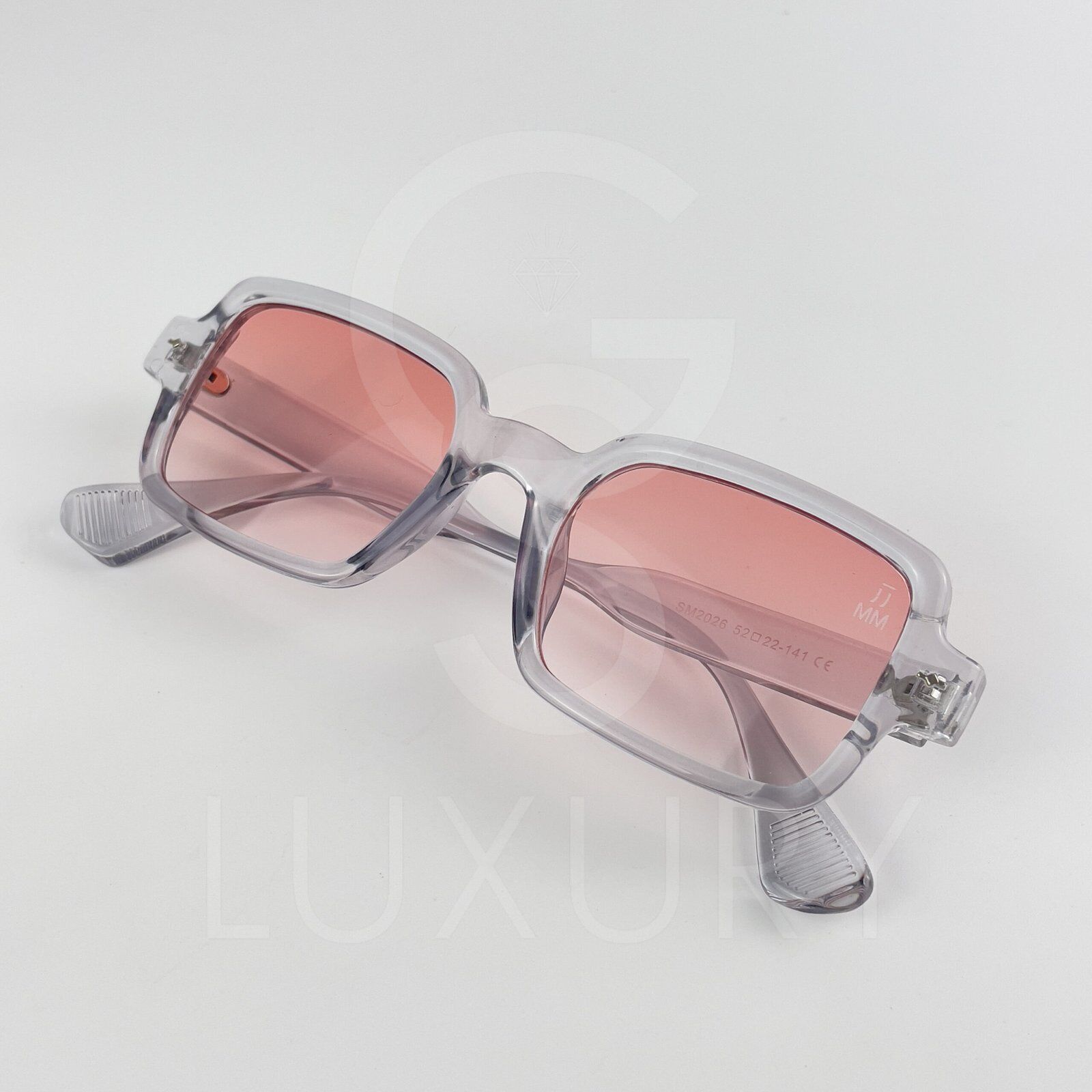 Lunette de soleil Jmm Carré Gris Verre Rose claire SM2026