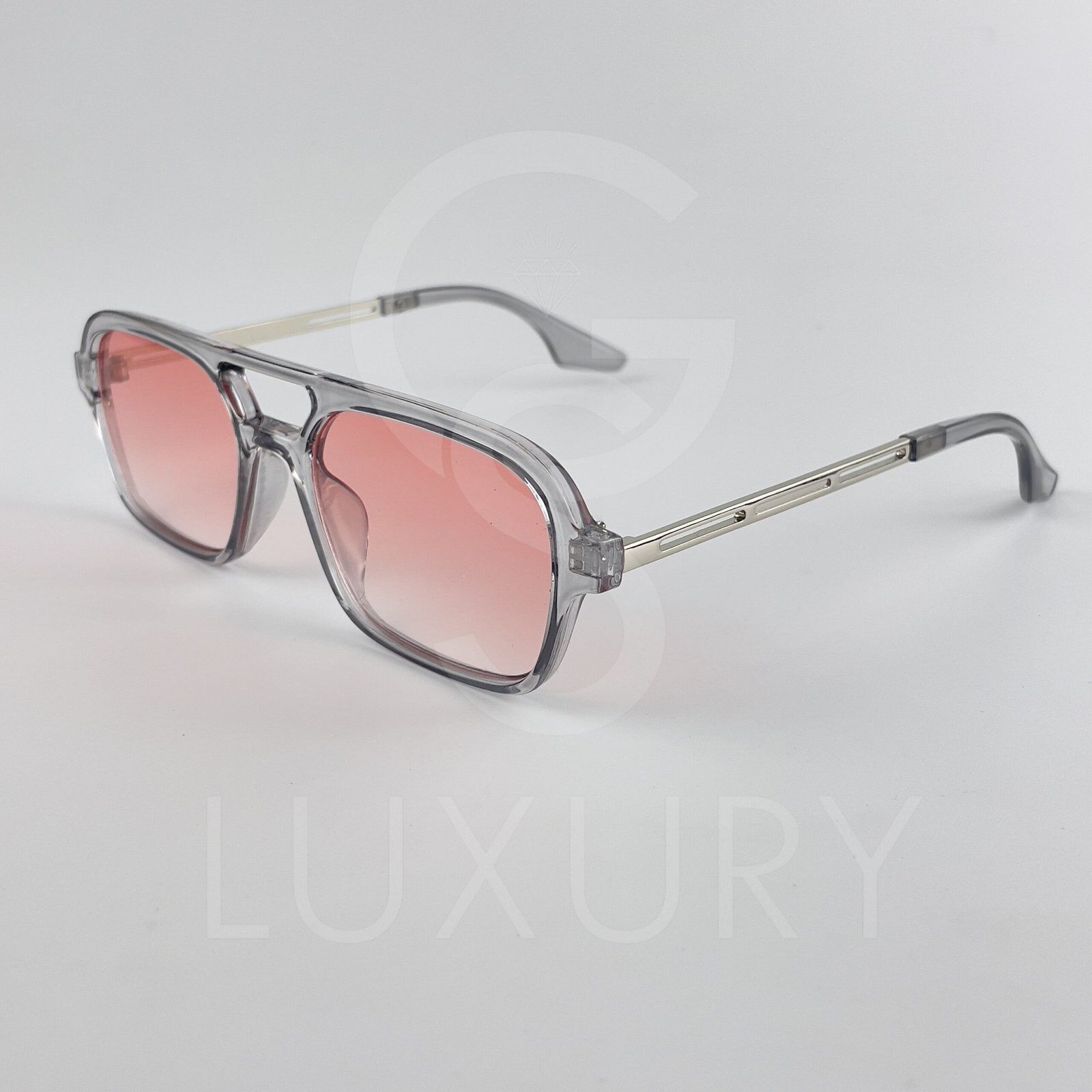 Lunette de soleil SM Double pontGris Verre Rose 2202 – Image 4