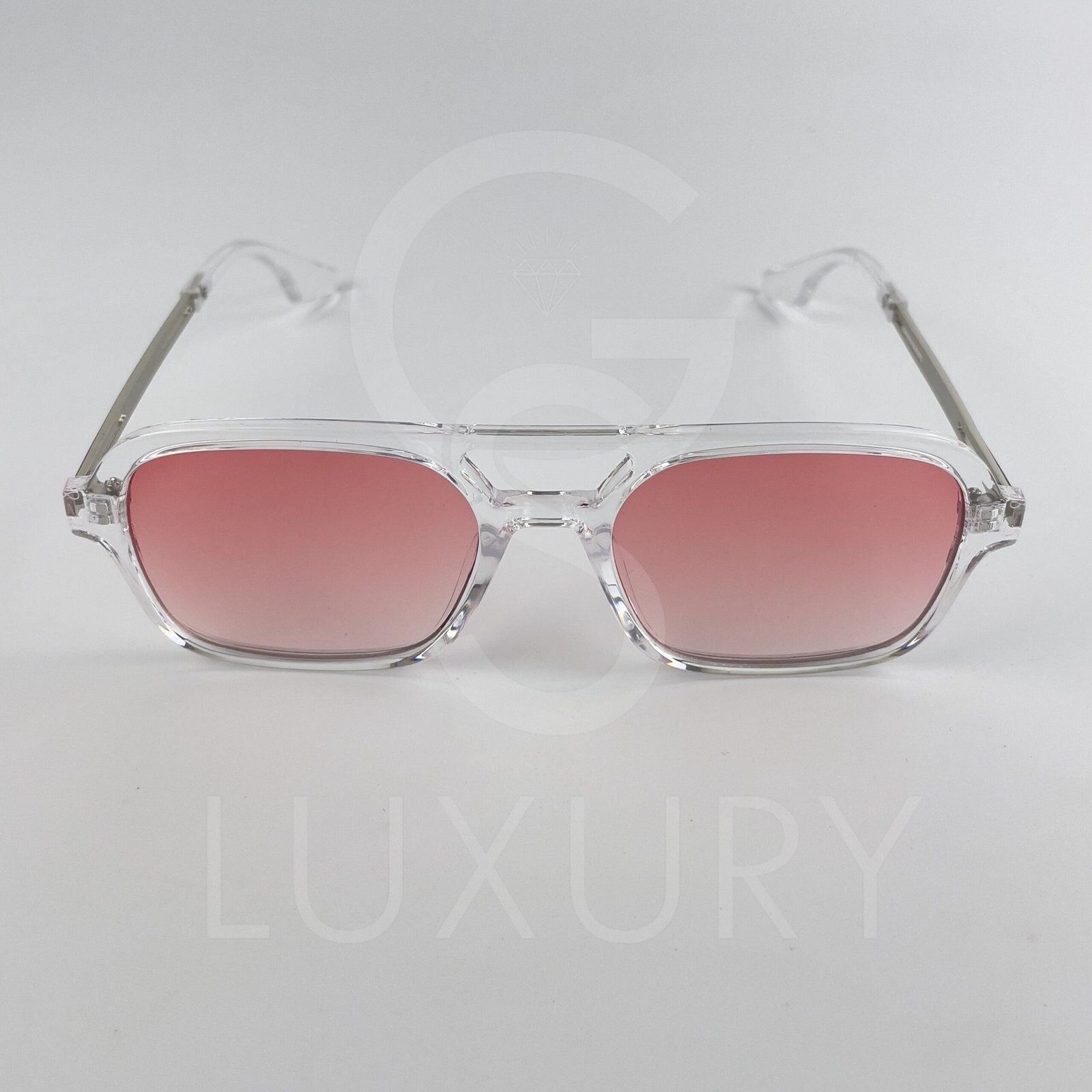 Lunette de soleil SM Double pontTransparent Verre Rose 2202 – Image 3