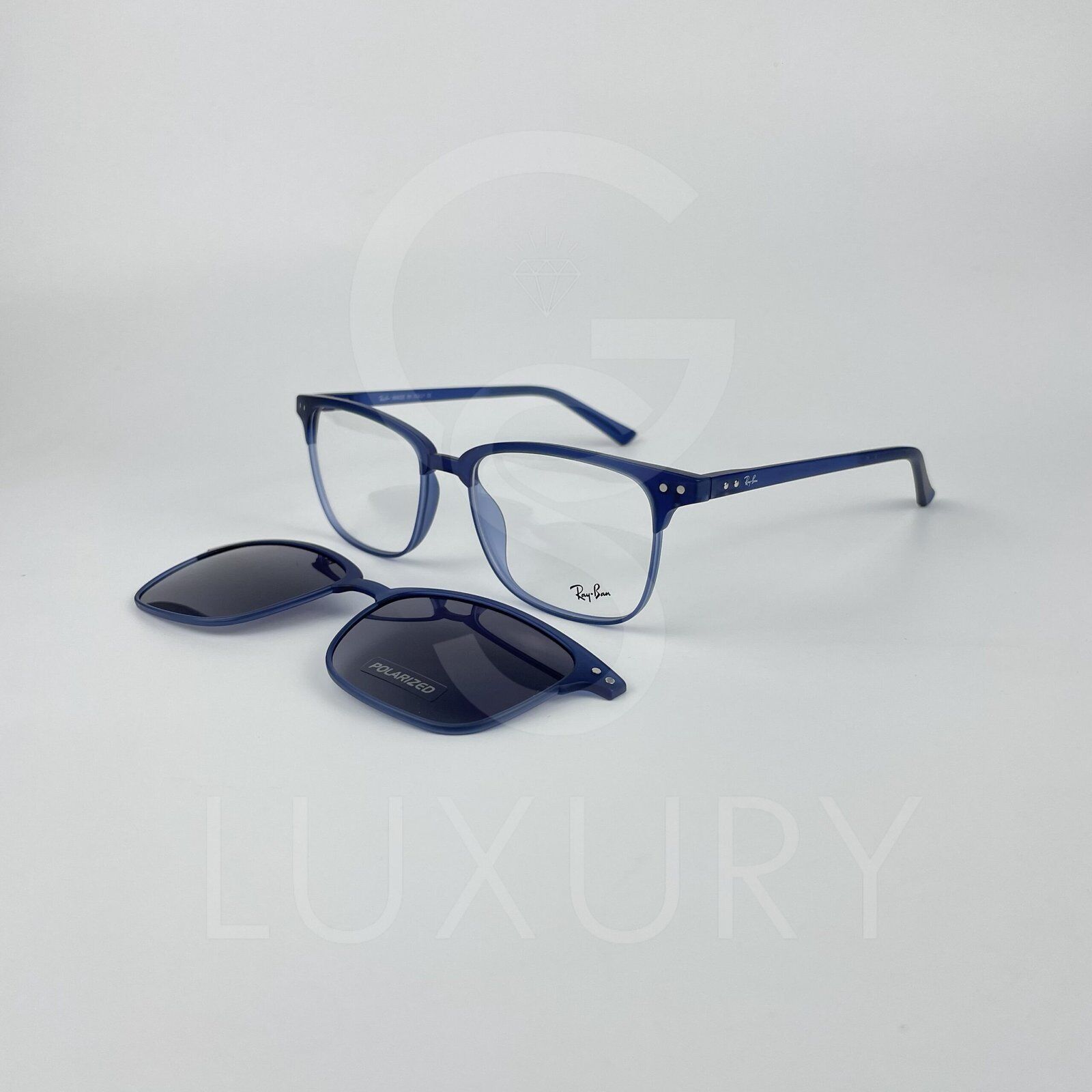 Lunette avec applique rayban carré bleu rx8059 – Image 3