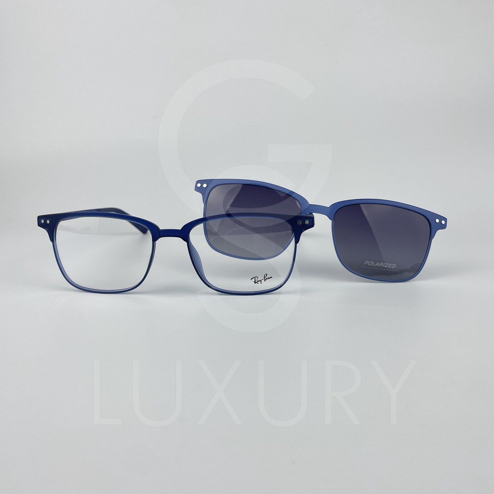 Lunette avec applique rayban carré bleu rx8059 – Image 2