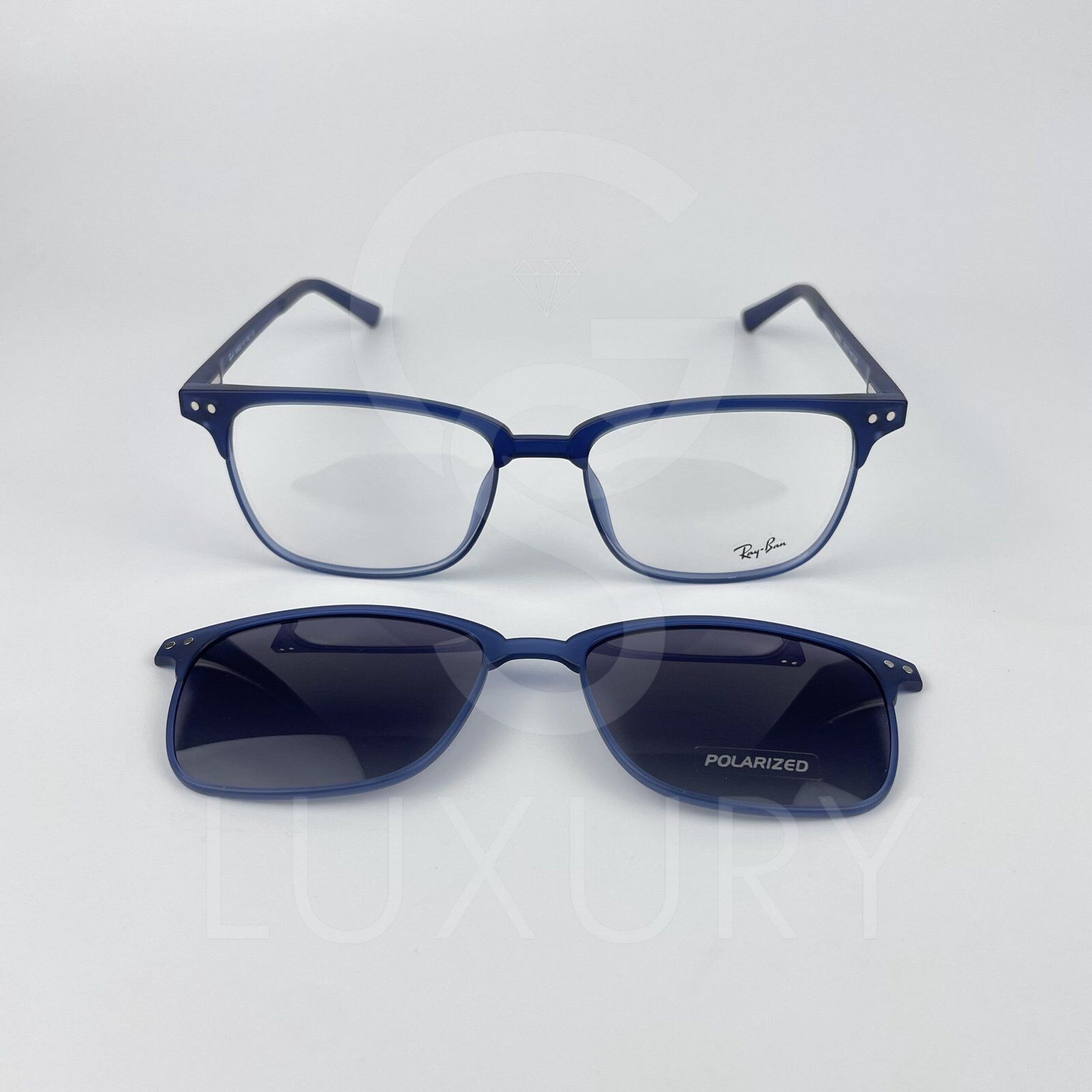 Lunette avec applique rayban carré bleu rx8059 – Image 4