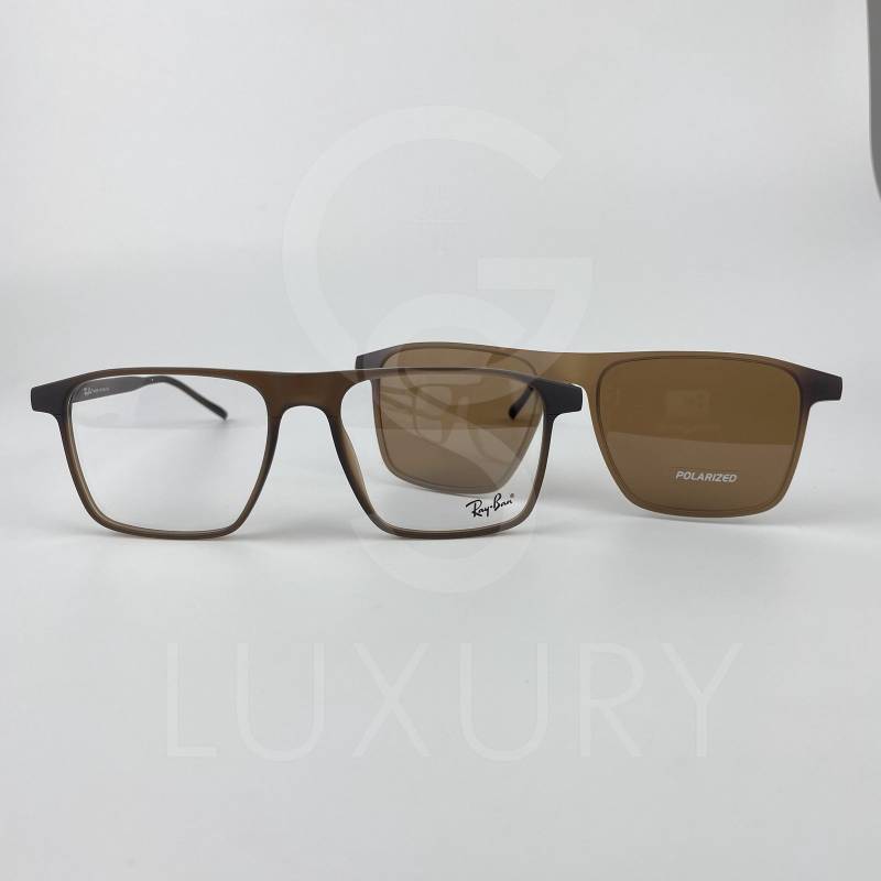 Lunette avec applique rayban carré marron rx8065 – Image 3