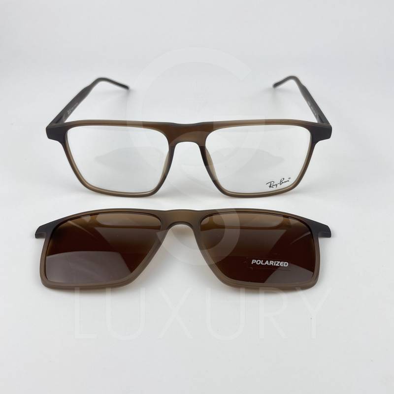 Lunette avec applique rayban carré marron rx8065 – Image 4