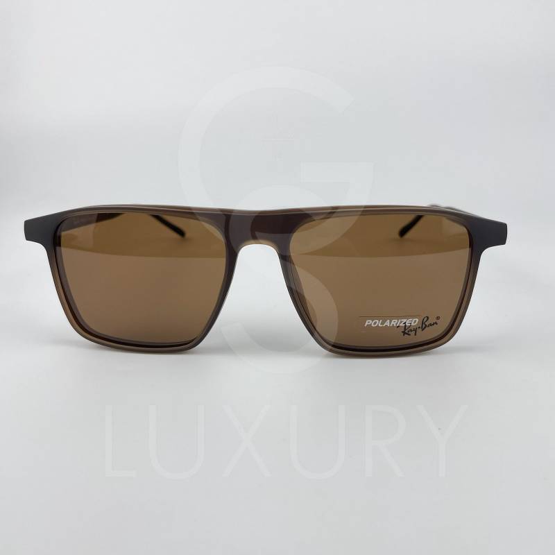 Lunette avec applique rayban carré marron rx8065 – Image 6
