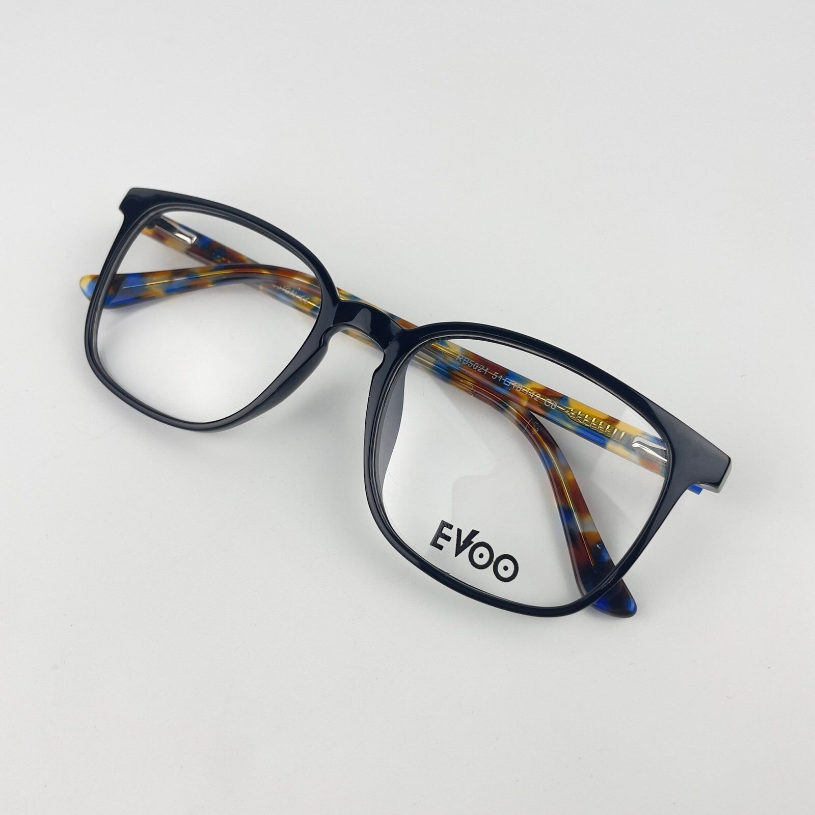 Lunette optique evoo carré noir motif intérieur RB5021