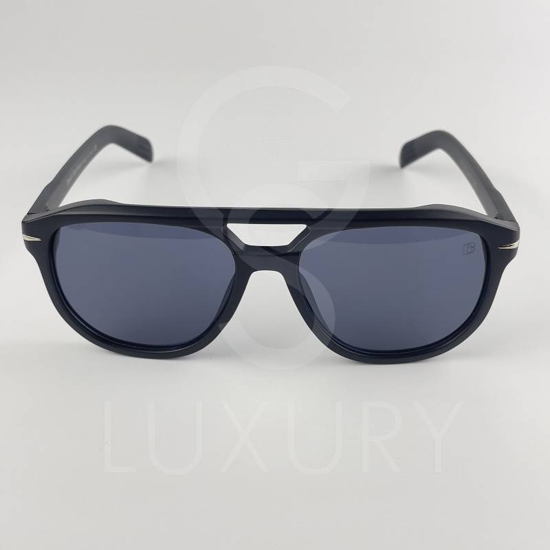 Lunette de soleil David beckham Double pontNoir matte Verre Noir DB7080 – Image 3