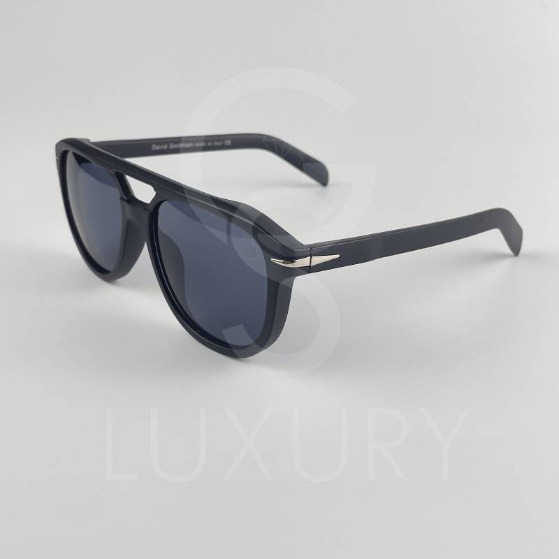 Lunette de soleil David beckham Double pontNoir matte Verre Noir DB7080 – Image 4