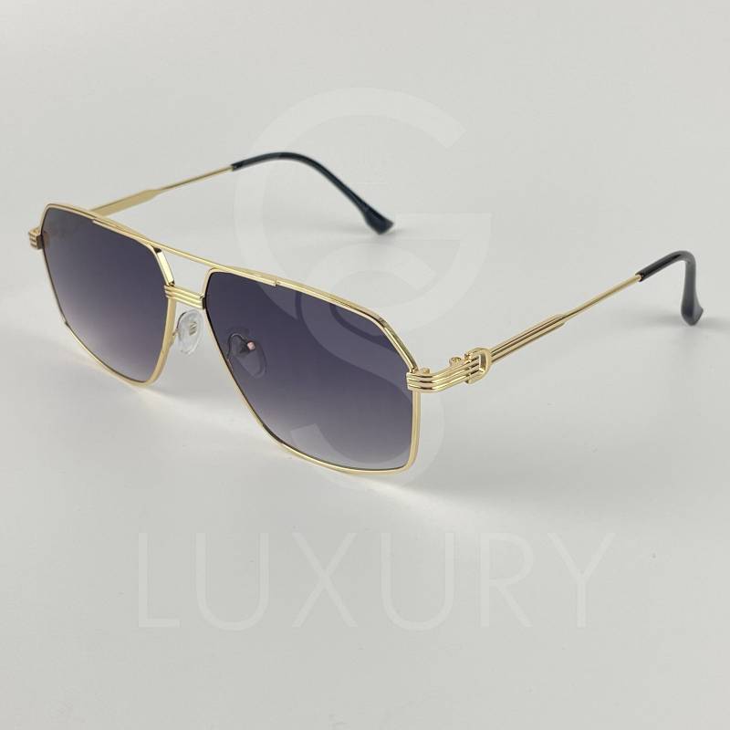 Lunette de soleil cartier double pont doré bleu 36090 – Image 4